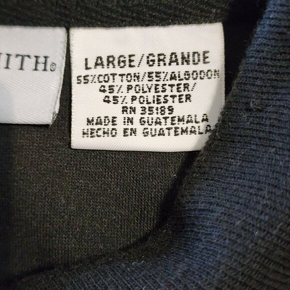 Jaclyn Smith Sport Cardigan Sweater Large Black White Striped Button Front  Top - Picture 5 of 8